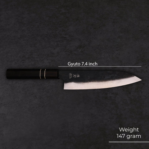 Gyuto Blue Steel Ebony Wood Handle Custom
