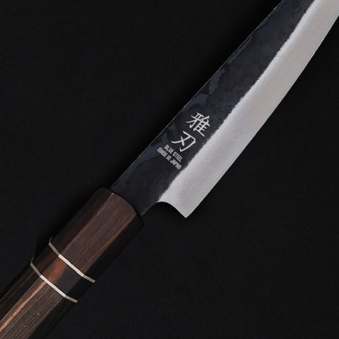 Essential Japanese Knife Set – Blue Steel Blades, Ebony Wood Handles (Santoku, Nakiri, Petty)