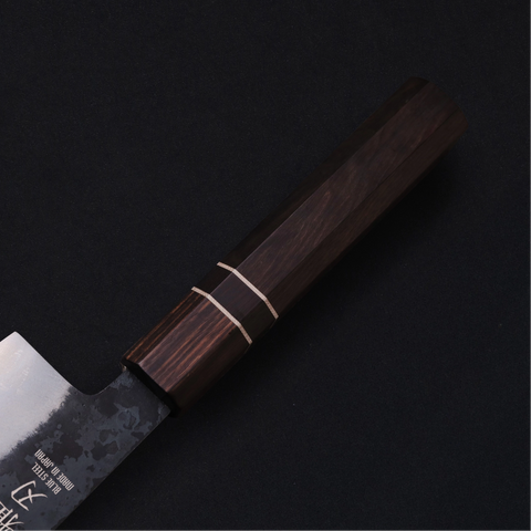 Essential Japanese Knife Set – Blue Steel Blades, Ebony Wood Handles (Santoku, Nakiri, Petty)