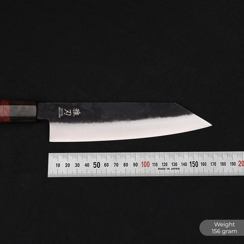 Bunka Blue Steel Red Ebony Wood Handle
