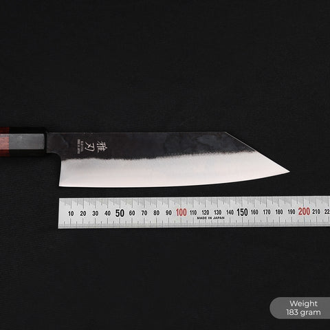 Bunka Blue Steel Red Ebony Wood Handle