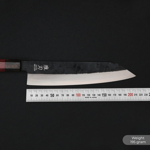 Bunka Blue Steel Red Ebony Wood Handle