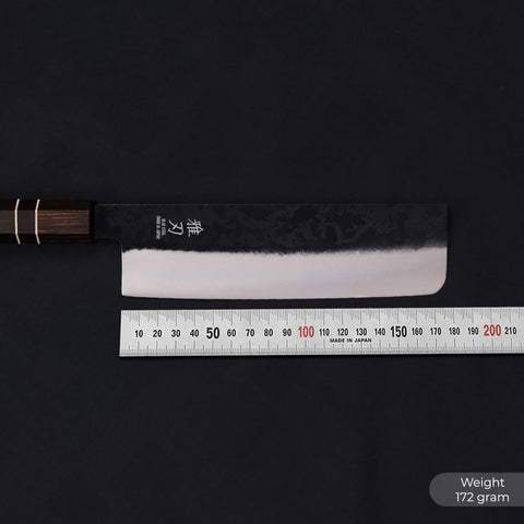 Nakiri Blue Steel VG10 Clad – Ebony Handle 180mm Custom