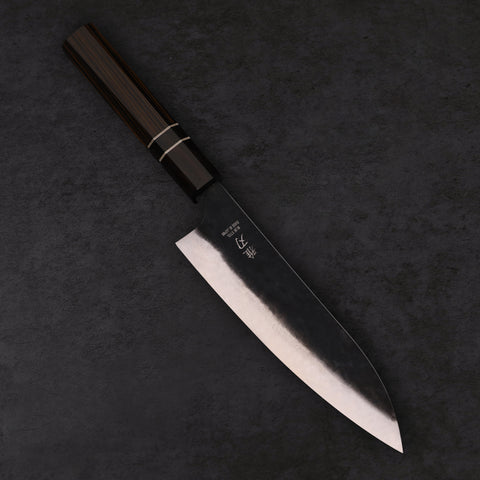 Daily Cut Japanese Trio – Blue Steel Blades, Ebony Wood Handles (Bunka, Nakiri, Santoku) Custom