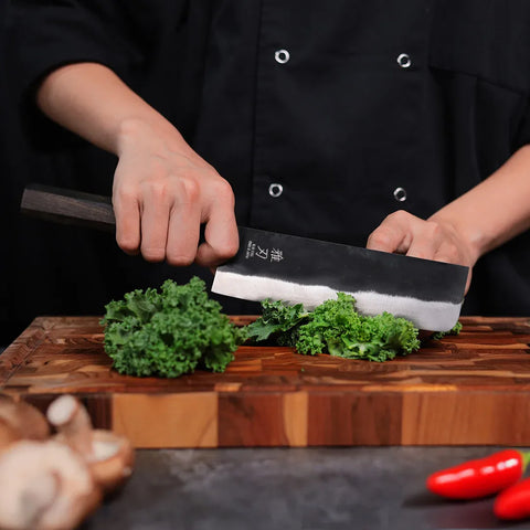Nakiri Blue Steel VG10 Clad – Ebony Handle 180mm