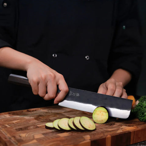 Nakiri Blue Steel VG10 Clad – Ebony Handle 180mm