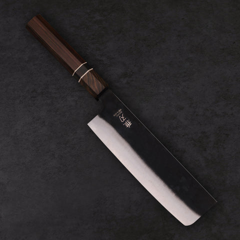 Essential Japanese Knife Set – Blue Steel Blades, Ebony Wood Handles (Santoku, Nakiri, Petty) Custom