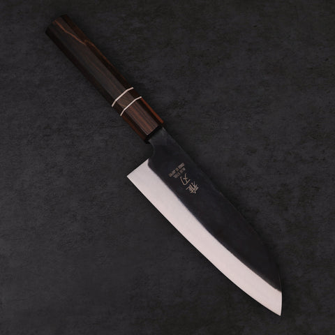 Essential Japanese Knife Set – Blue Steel Blades, Ebony Wood Handles (Santoku, Nakiri, Petty) Custom