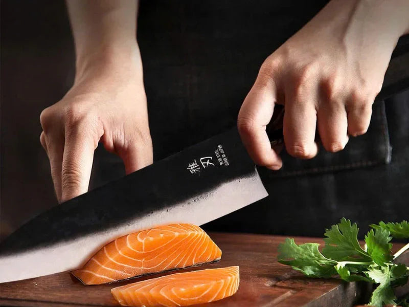 Japanese knife cutting