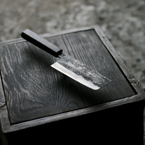Ko nakiri knife sized for small kitchens and precise vegetable work.