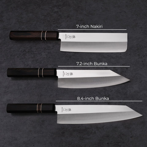 3-Piece VG-10 Ebony Wood Handle Knife Set Custom