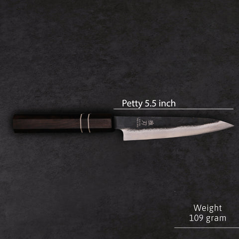Petty Blue Steel Ebony Wood Handle 140mm