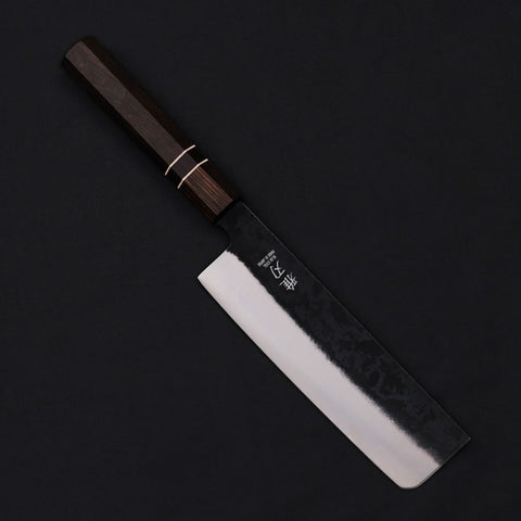 Nakiri Blue Steel VG10 Clad – Ebony Handle 180mm