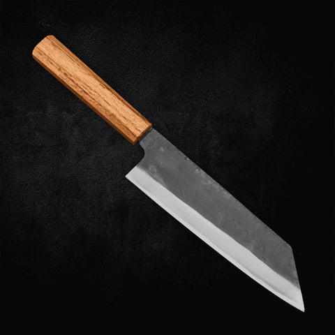 Bunka Blue Steel #1 Kurouchi Stainless Clad Oak Handle190mm - Kasumi Japan