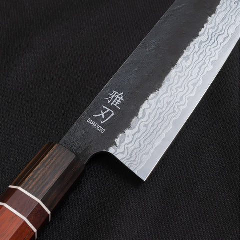 Nakiri Knife - Damascus Red Ebony Wood Handle