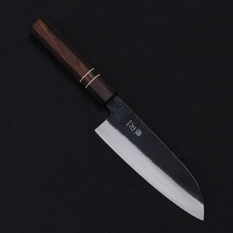 Santoku Blue Steel Ebony Wood Handle 170mm/6.7in