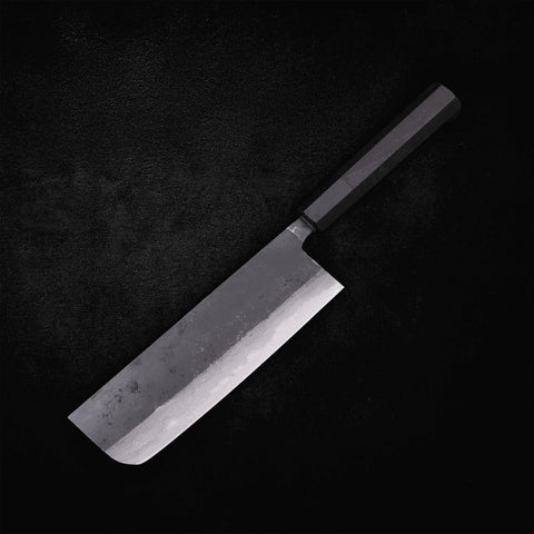 Nakiri Knife with Blue Steel #2 Kurouchi Damascus 165mm - Kasumi Japan