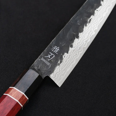 Nakiri Aogami Damascus Red Ebony Wood Handle + Whetstone