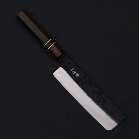 Nakiri Blue Steel VG10 Clad – Ebony Handle 180mm/7in