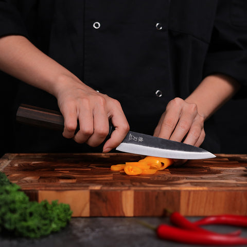 Petty Blue Steel Ebony Wood Handle 140mm Custom