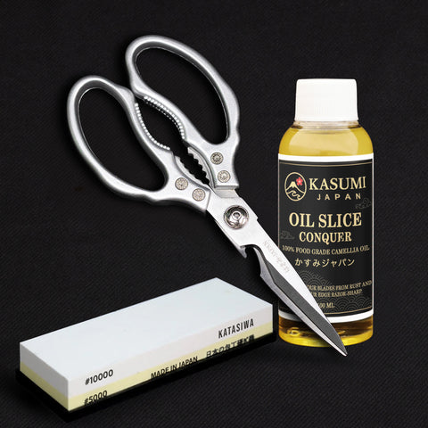 Chef’s Premium Care Bundle – Camellia Oil, Scissors & Whetstone