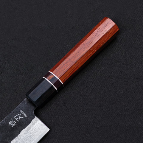 Nakiri Knife - Damascus Red Ebony Wood Handle