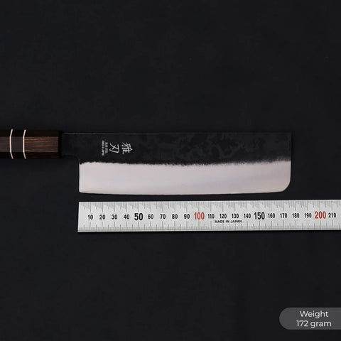 Nakiri Blue Steel Ebony Wood Handle + Whetstone