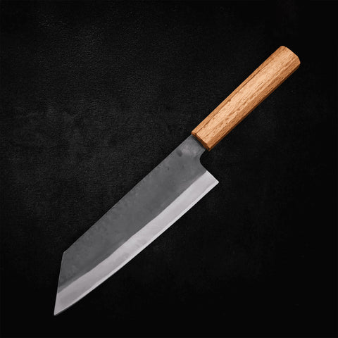 Bunka Blue Steel #1 Kurouchi Stainless Clad Oak Handle190mm - Kasumi Japan