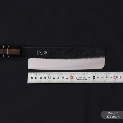 Nakiri Blue Steel VG10 Clad – Ebony Handle 180mm/7in