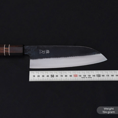 Santoku Blue Steel Ebony Wood Handle 170mm/6.7in