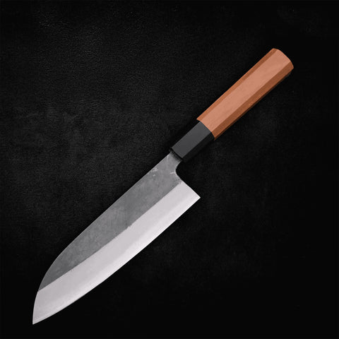 Santoku Blue Steel #2 Kurouchi 165mm - Kasumi Japan