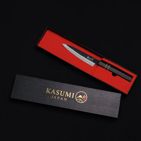 Petty Blue Steel Ebony Wood Handle + Whetstone