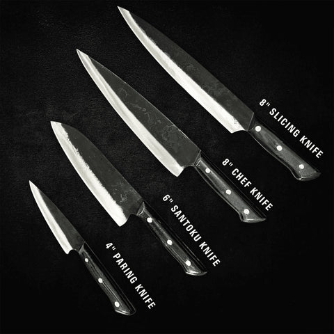 4-Piece Premium Handcrafted Chef Knife Set with Western-Style Handle - Kasumi Japan
