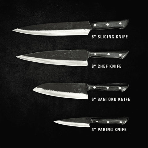 4-Piece Premium Handcrafted Chef Knife Set with Western-Style Handle - Kasumi Japan