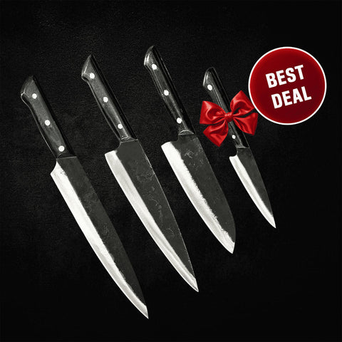 4-Piece Premium Handcrafted Chef Knife Set with Western-Style Handle - Kasumi Japan