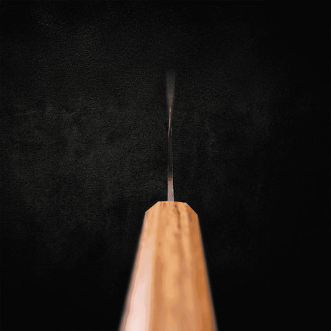 Bunka Blue Steel #1 Kurouchi Stainless Clad Oak Handle190mm - Kasumi Japan