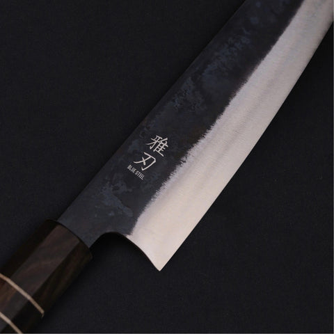 Bunka Blue Steel Ebony Wood Handle