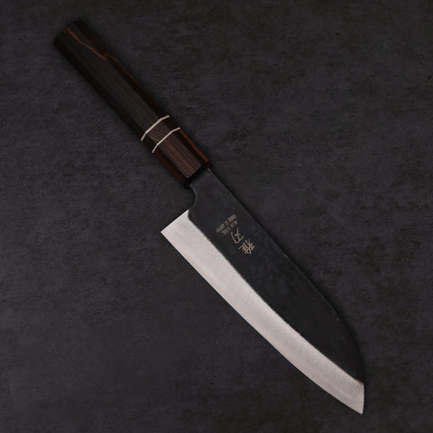 Santoku Blue Steel Ebony Wood Handle 170mm