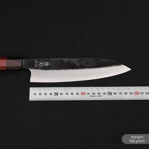 Gyuto Blue Steel Red Ebony Wood Handle 190mm/7.4in