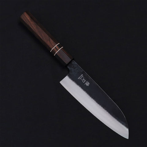 Santoku Blue Steel Ebony Wood Handle 170mm/6.7-inch