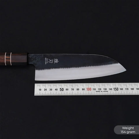 Santoku Blue Steel Ebony Wood Handle + Whetstone