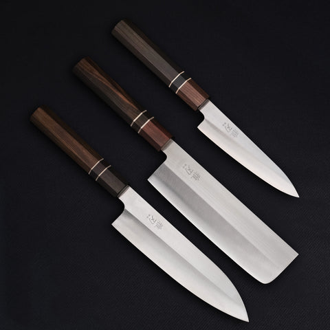 3‑Piece VG-10 Family Prep Set (Gyuto, Nakiri, Petty)