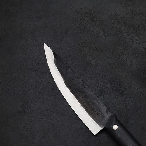 Slicer Chef Knife Carbon Steel #2 Black Ebony Wood Handle 182mm
