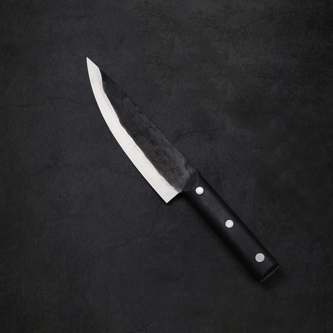 Slicer Chef Knife Carbon Steel #2 Black Ebony Wood Handle 182mm