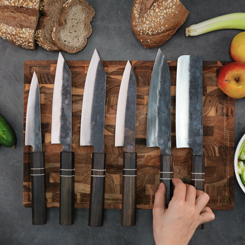 Gyuto Blue Steel Ebony Wood Handle 190mm