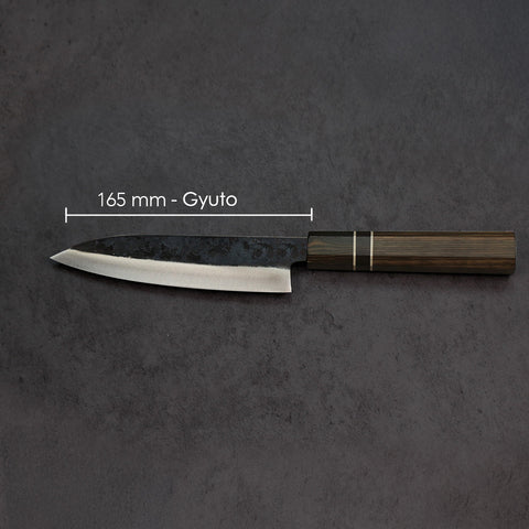 Gyuto Blue Steel Ebony Wood Handle 165mm