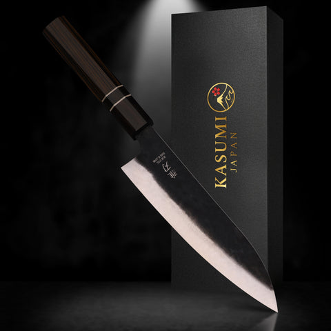Gyuto Blue Steel Ebony Wood Handle Custom