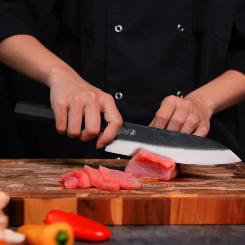 Gyuto Blue Steel Ebony Wood Handle + Whetstone