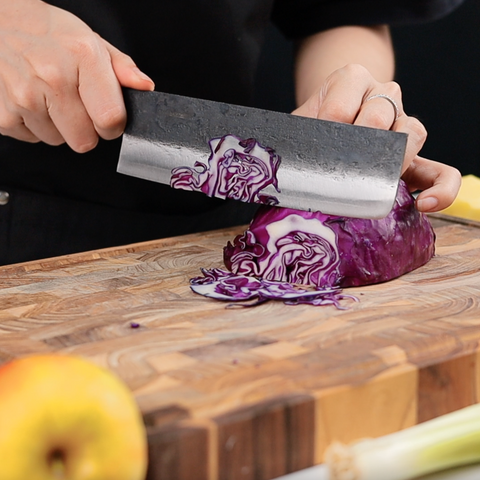 Nakiri Blue Steel Ebony Wood Handle 180mm