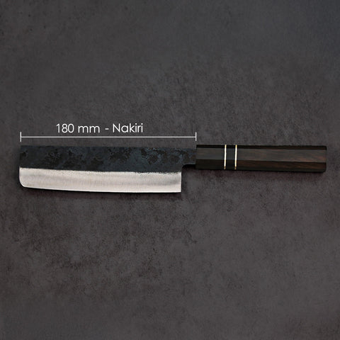 Nakiri Blue Steel Ebony Wood Handle 180mm
